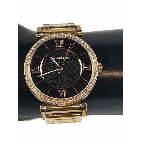 Michael Kors MK3356 Caitlin Crystal Pave Rose Gold Stainless Steel Women's Watch - Picture 1 of 12
